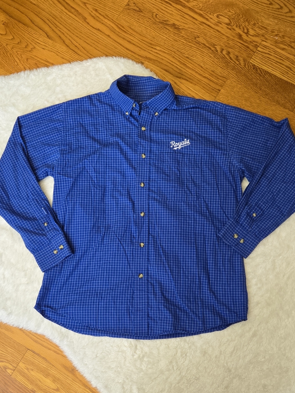 Antigua Royals Button Down Shirt, Mens Medium